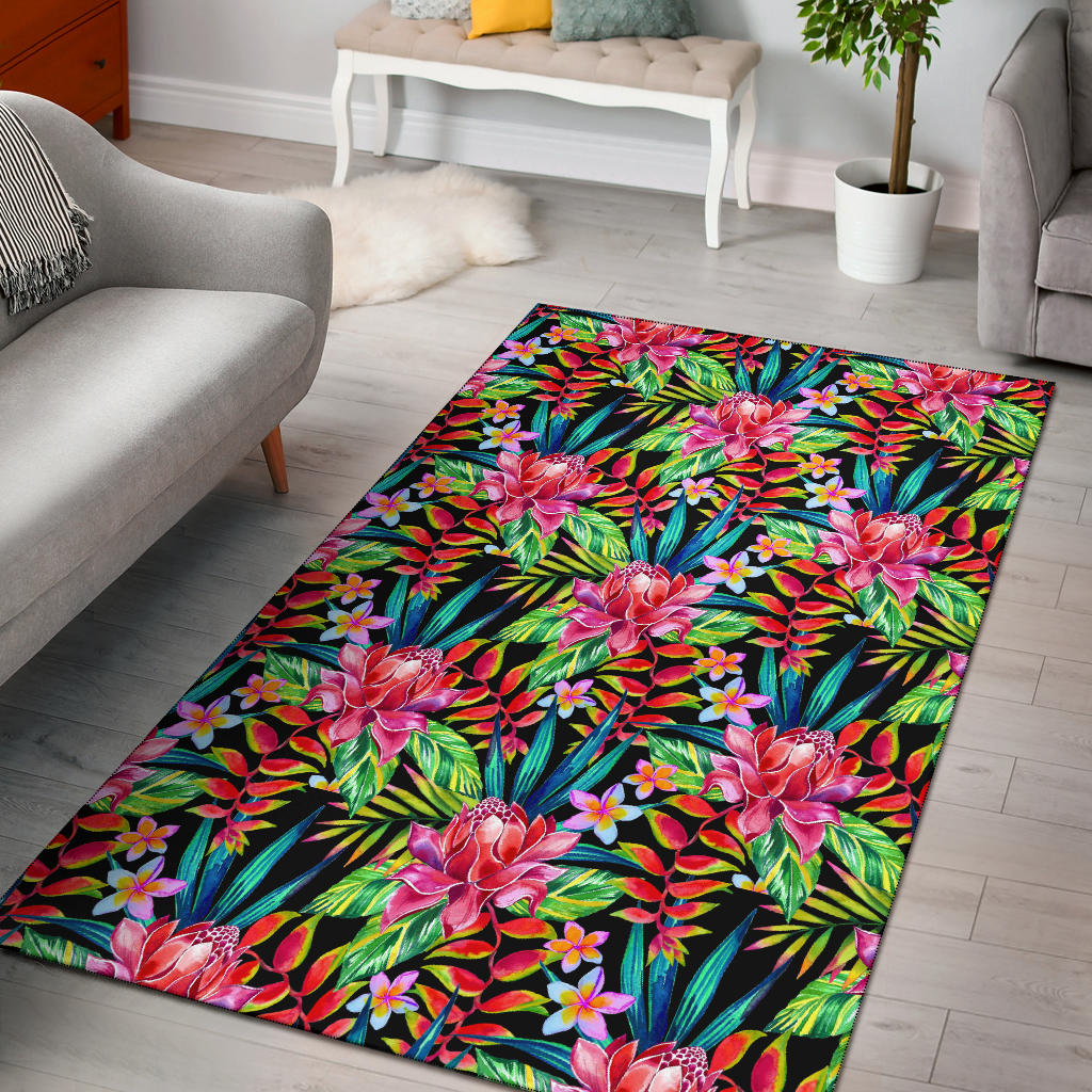 Heliconia Pattern Print Design HL02 Area Rugs