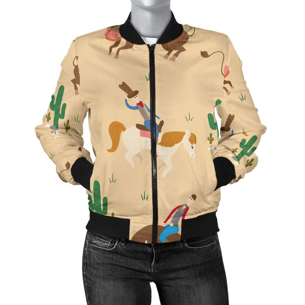 Rodeo Pattern Print Design A02 Women's Bomber Jacket
