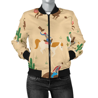 Rodeo Pattern Print Design A02 Women's Bomber Jacket