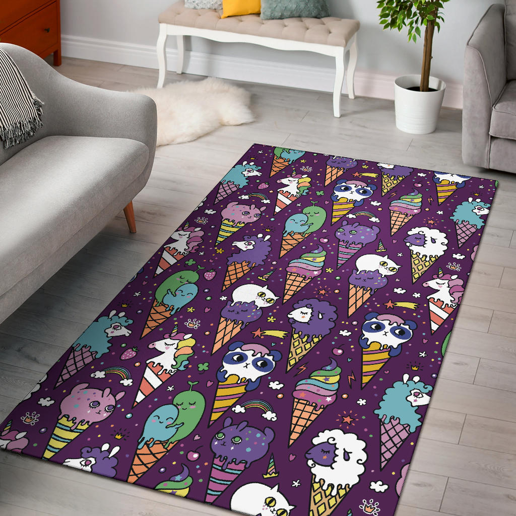 Ice Cream Pattern Print Design IC07 Area Rugs