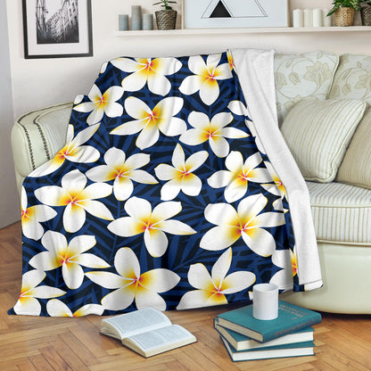 Plumeria Pattern Print Design PM026 Fleece Blanket