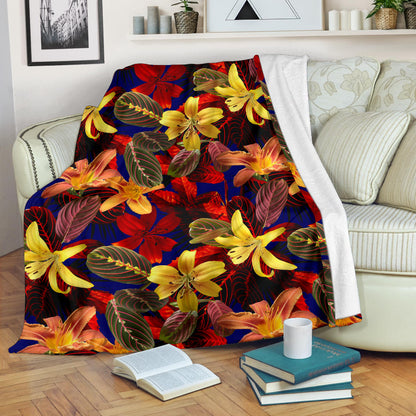 Lily Pattern Print Design LY014 Fleece Blanket