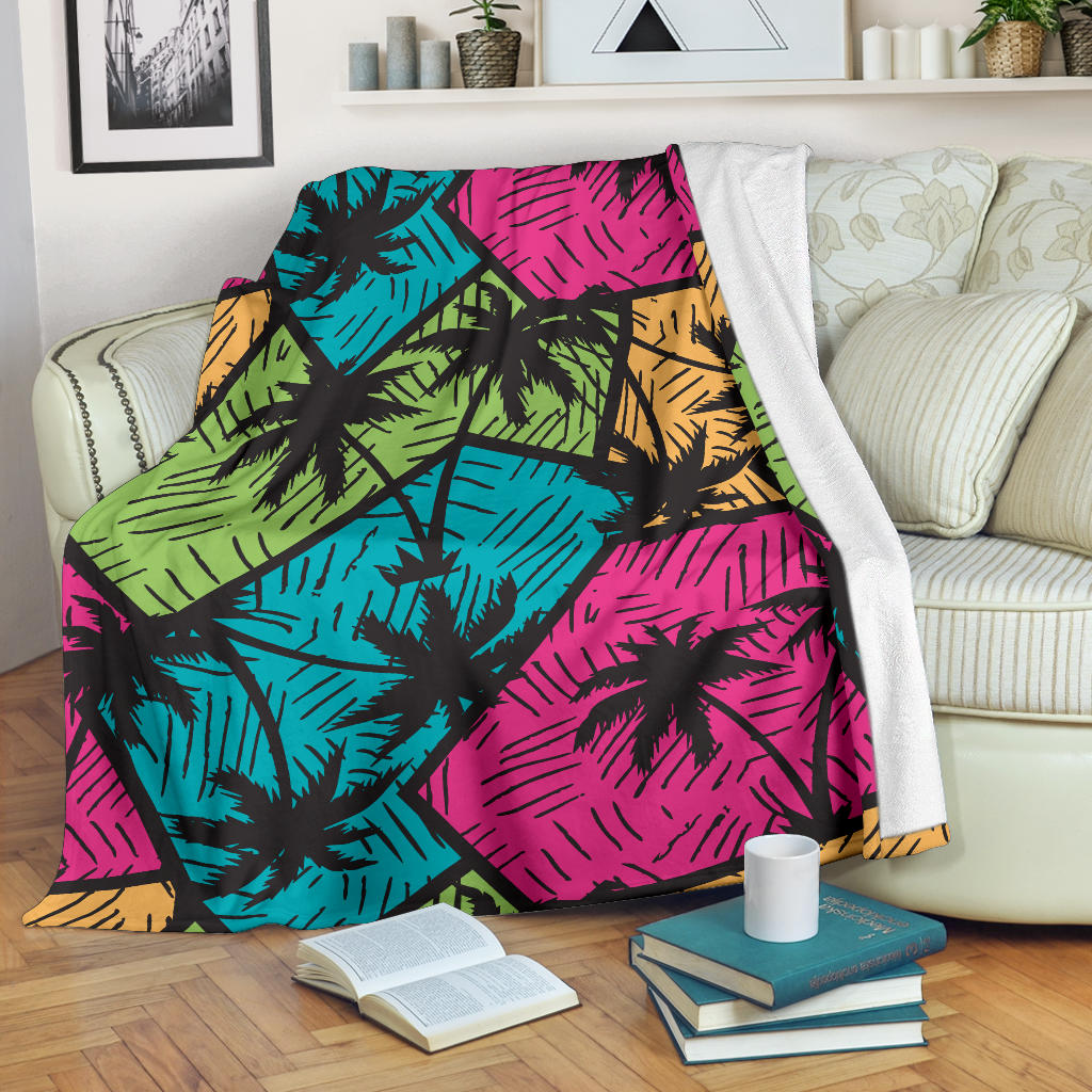 Palm Tree Pattern Print Design PT09 Fleece Blanket