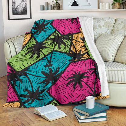 Palm Tree Pattern Print Design PT09 Fleece Blanket