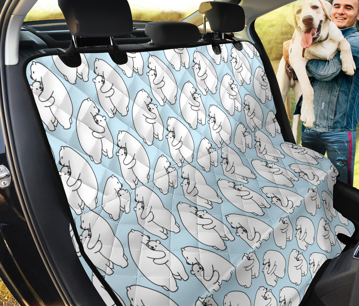 Polar Bear Pattern Print Design PB08 Rear Dog  Seat Cover