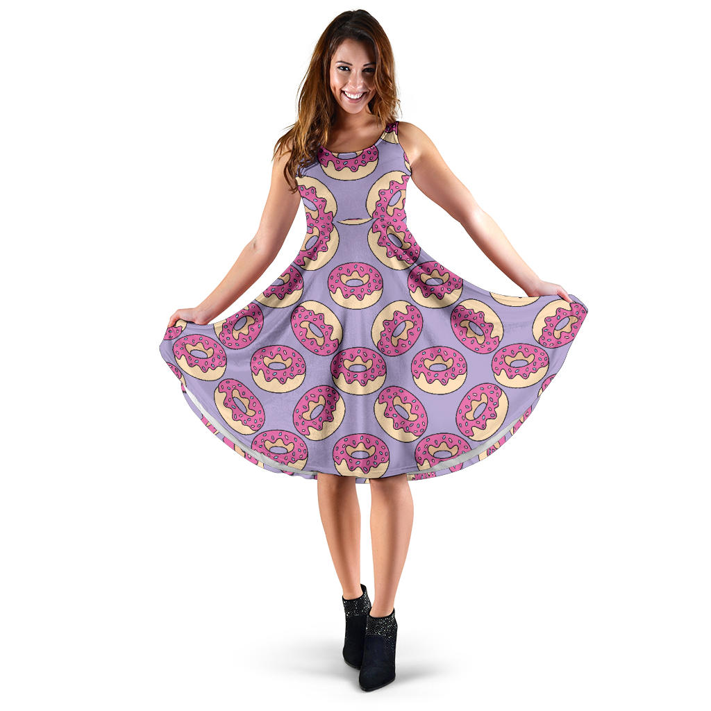 Donut Pattern Print Design DN015 Midi Dress