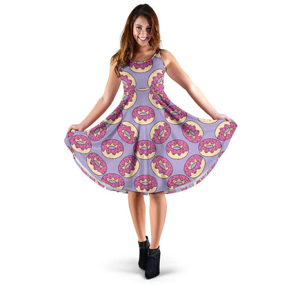 Donut Pattern Print Design DN015 Midi Dress