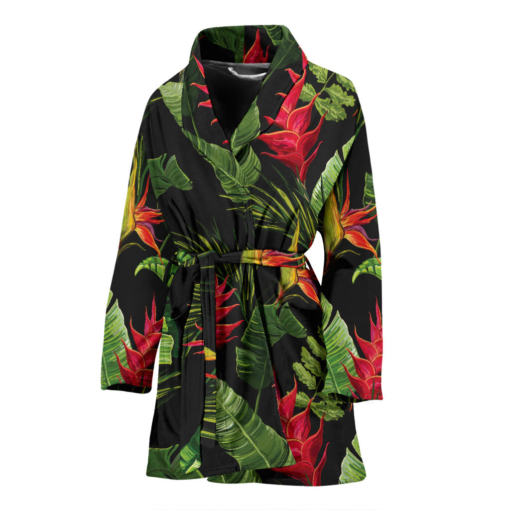 Bird Of Paradise Pattern Print Design BOP010 Women Bathrobe