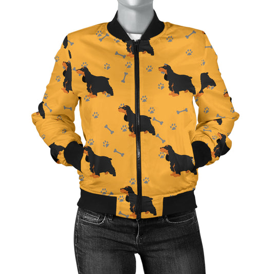 Cocker Pattern Print Design 01 Women's Bomber Jacket