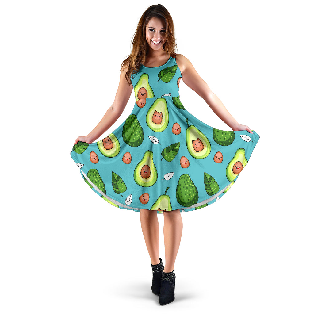 Avocado Pattern Print Design AC05 Midi Dress