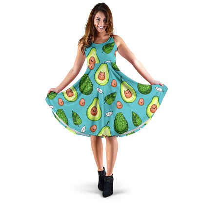 Avocado Pattern Print Design AC05 Midi Dress