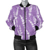 Lavender Pattern Print Design LV08 Women Bomber Jacket