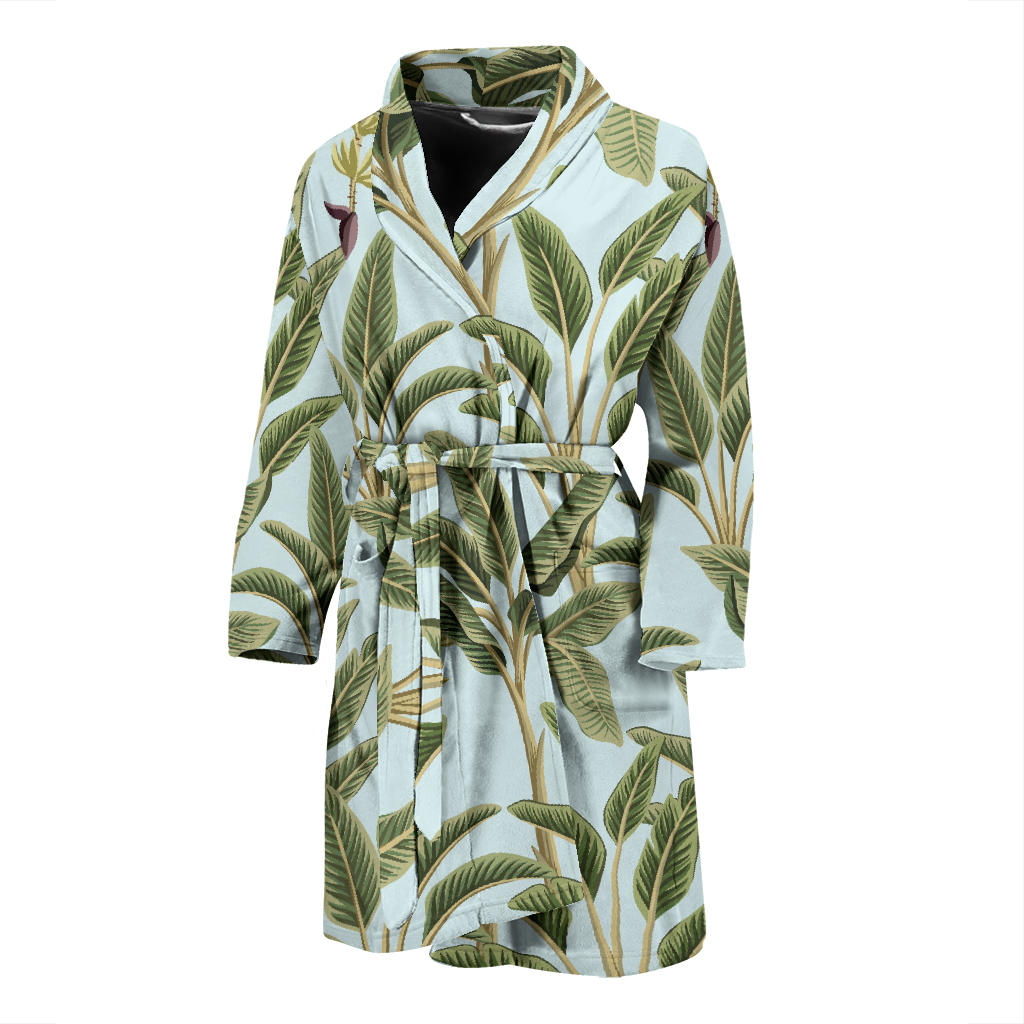 Banana Leaf Pattern Print Design BL03 Men Bathrobe
