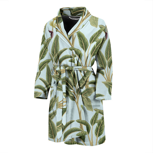 Banana Leaf Pattern Print Design BL03 Men Bathrobe