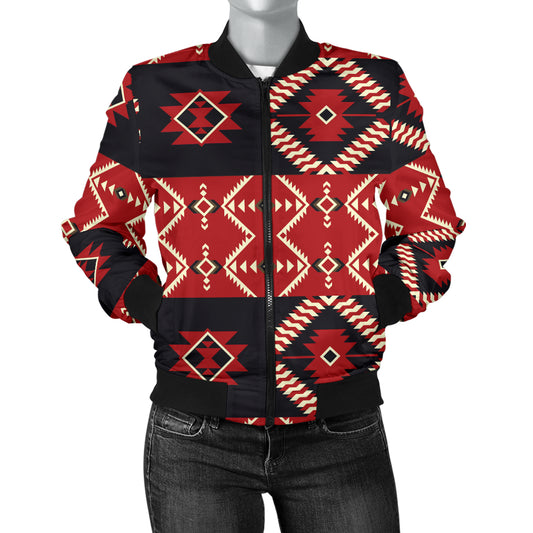 Navajo Pattern Print Design A05 Women's Bomber Jacket