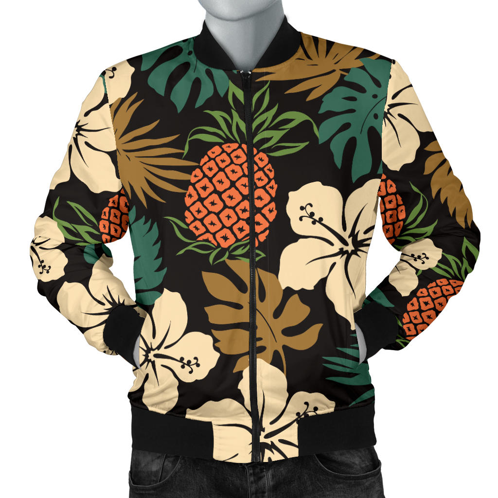 Hawaiian Themed Pattern Print Design H08 Men Bomber Jacket