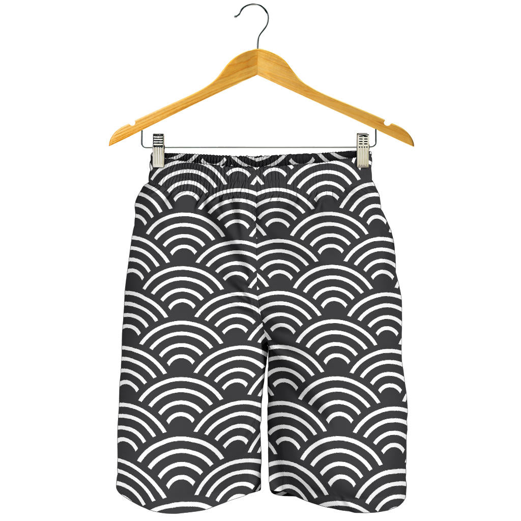 Scales Black White Pattern Print Design 03 Mens Shorts