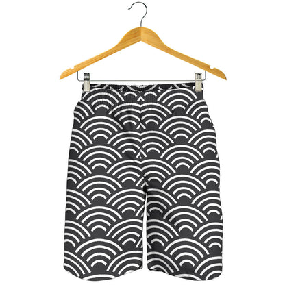 Scales Black White Pattern Print Design 03 Mens Shorts