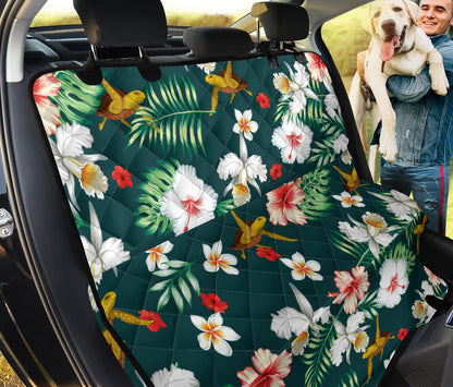 Hawaiian Flower Design with SeaTurtle Print Rear Dog  Seat Cover