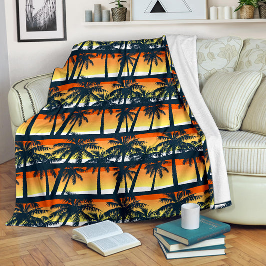 Palm Tree Pattern Print Design PT011 Fleece Blanket