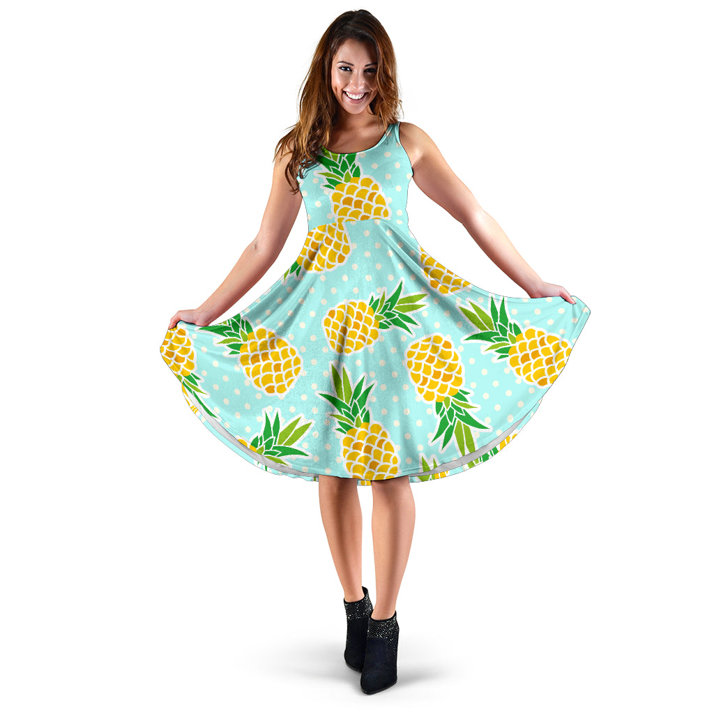 Pineapple Pattern Print Design PP01 Midi Dress
