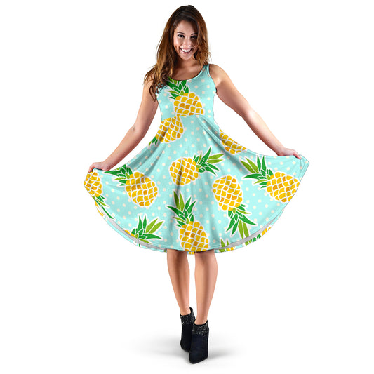 Pineapple Pattern Print Design PP01 Midi Dress
