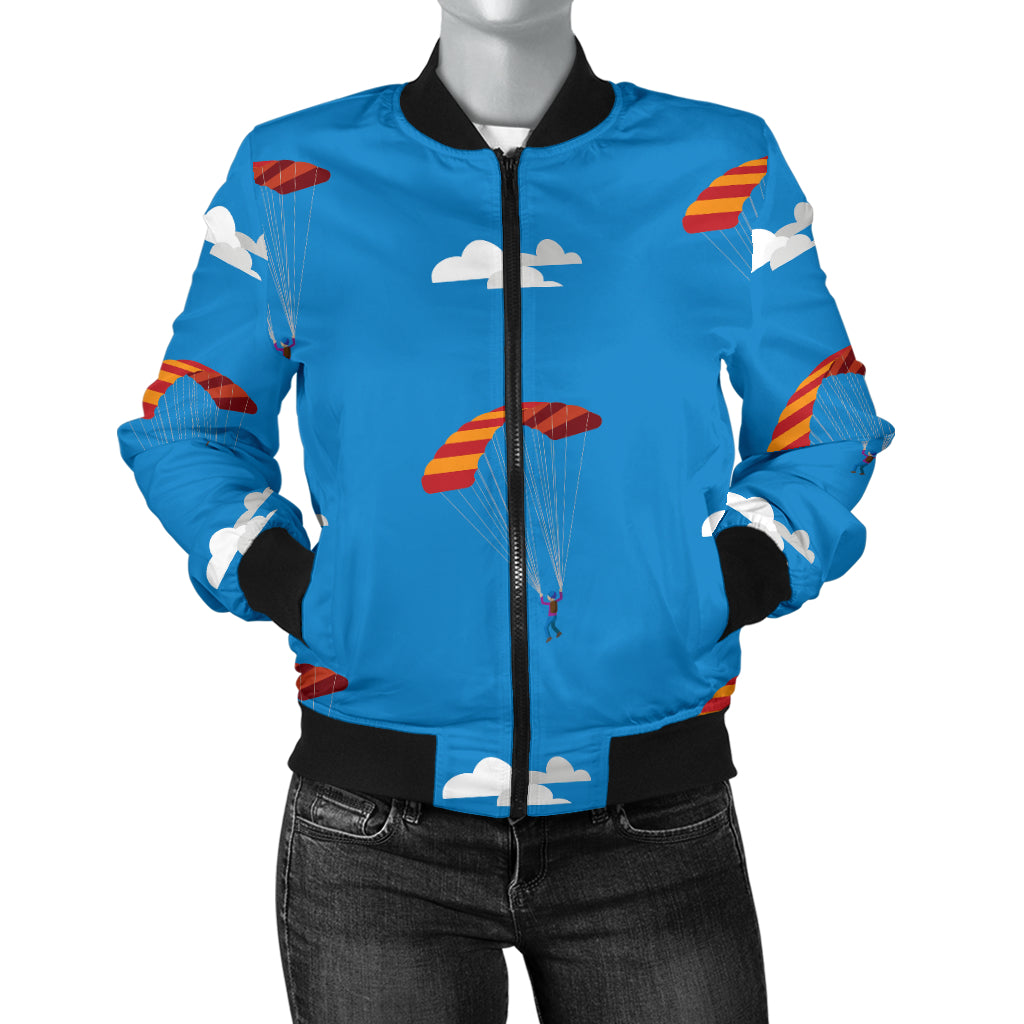 Skydiving Pattern Print Design 02 Women's Bomber Jacket