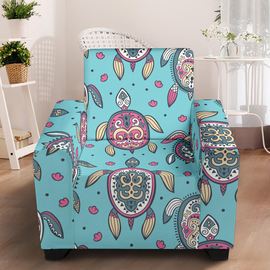 Sea Turtle Art Pattern Armchair Slipcover