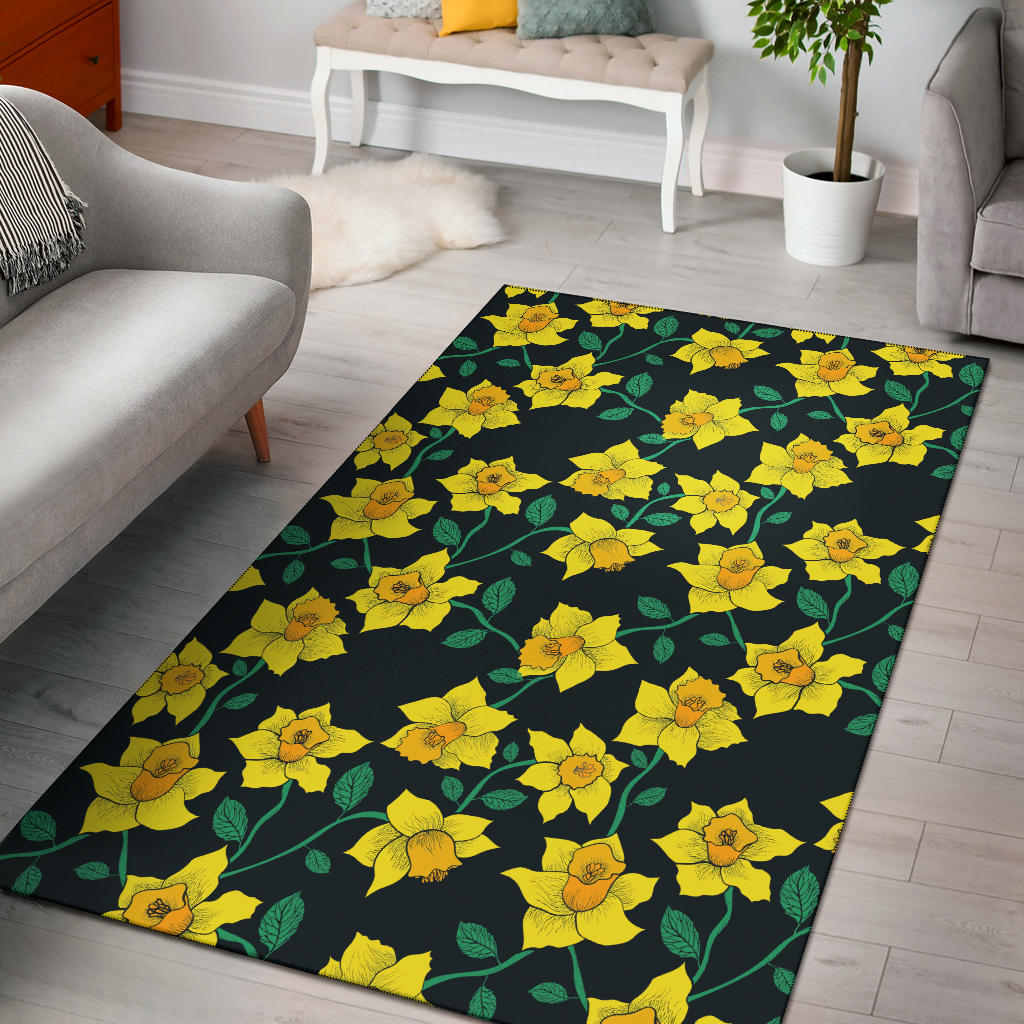 Daffodils Pattern Print Design DF03 Area Rugs