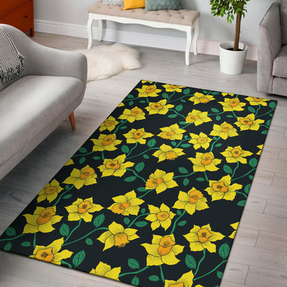 Daffodils Pattern Print Design DF03 Area Rugs