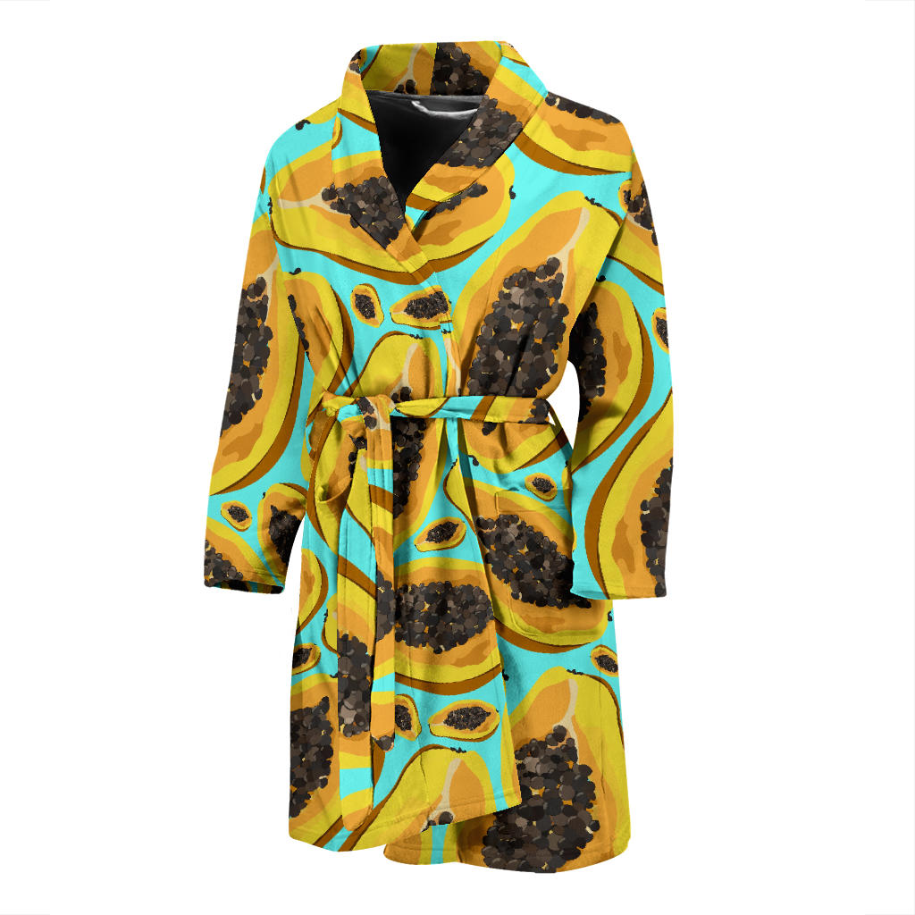 Papaya Pattern Print Design PP03 Men Bathrobe