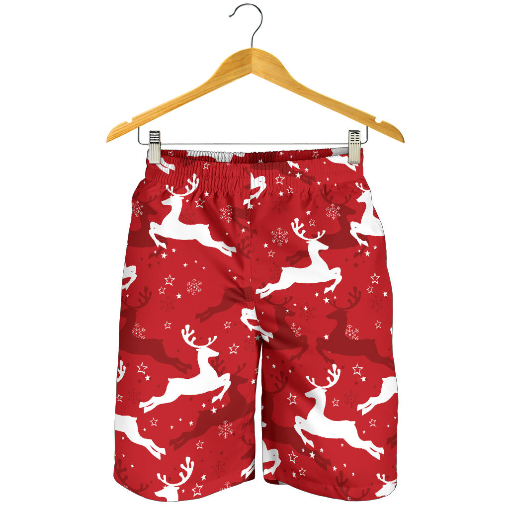Reindeer Red Pattern Print Design 01 Mens Shorts