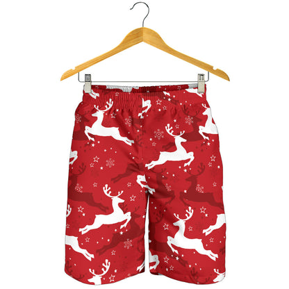 Reindeer Red Pattern Print Design 01 Mens Shorts