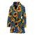 Sunflower Pattern Print Design SF03 Women Bathrobe