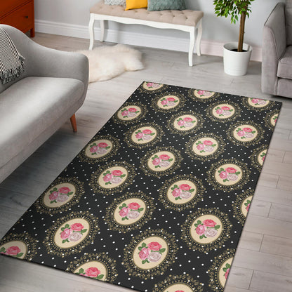 Rose Pattern Print Design RO015 Area Rugs