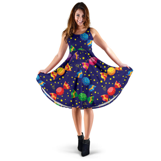 Candy Pattern Print Design CA06 Midi Dress