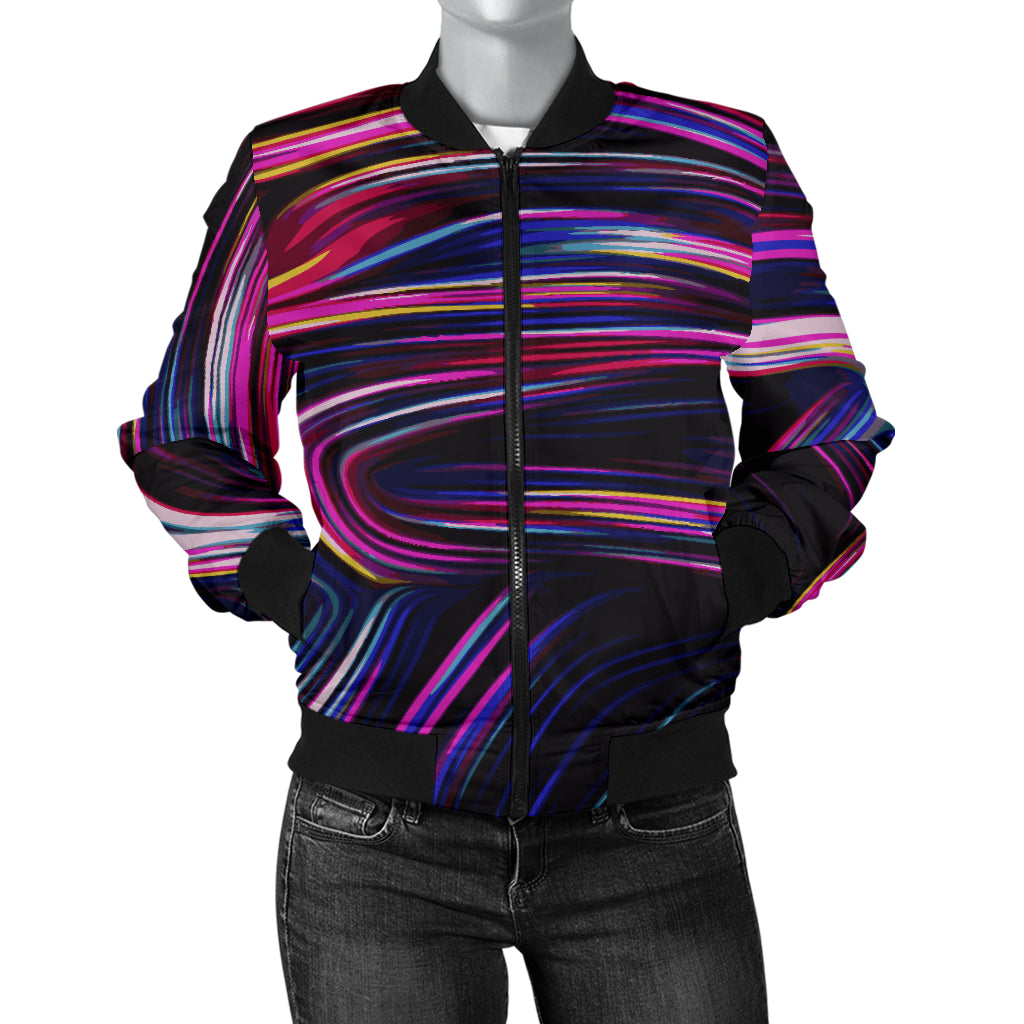 Liquid Pattern Print Design 01 Women's Bomber Jacket