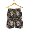 lotus Embroidered Pattern Print Design LO06 Mens Shorts