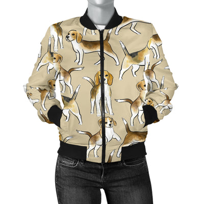 Beagle Pattern Print Design 04 Women's Bomber Jacket