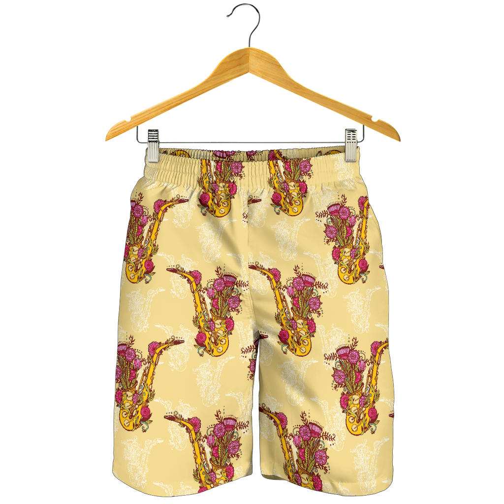 Saxophone Pattern Print Design 04 Mens Shorts