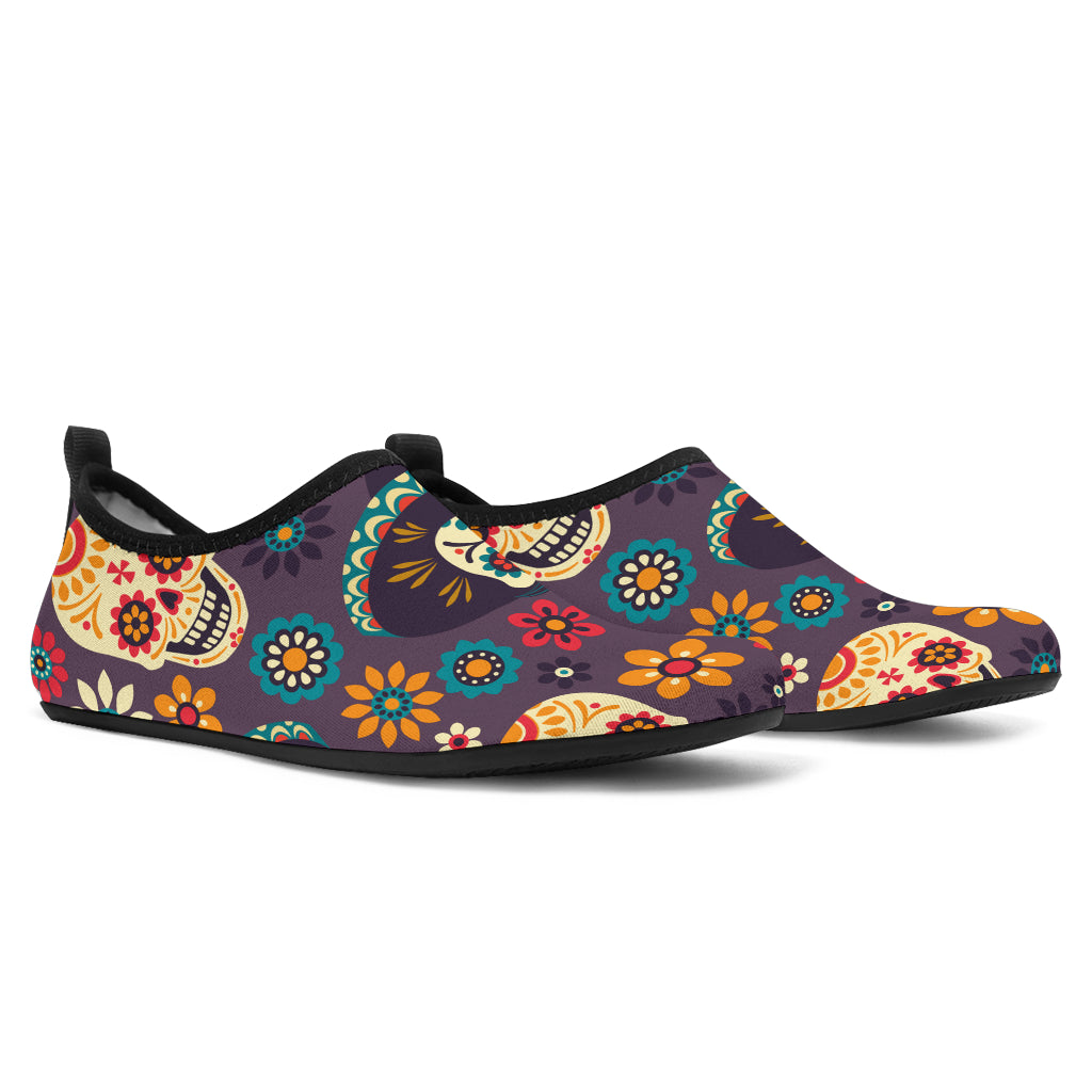 sugar skull Maxican Pattern Aqua Water Shoes