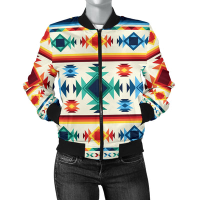 Aztec Pattern Print Design 02 Women's Bomber Jacket