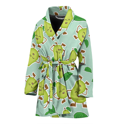 Avocado Pattern Print Design AC011 Women Bathrobe