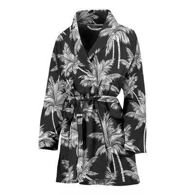 Palm Tree Pattern Print Design PT03 Women Bathrobe