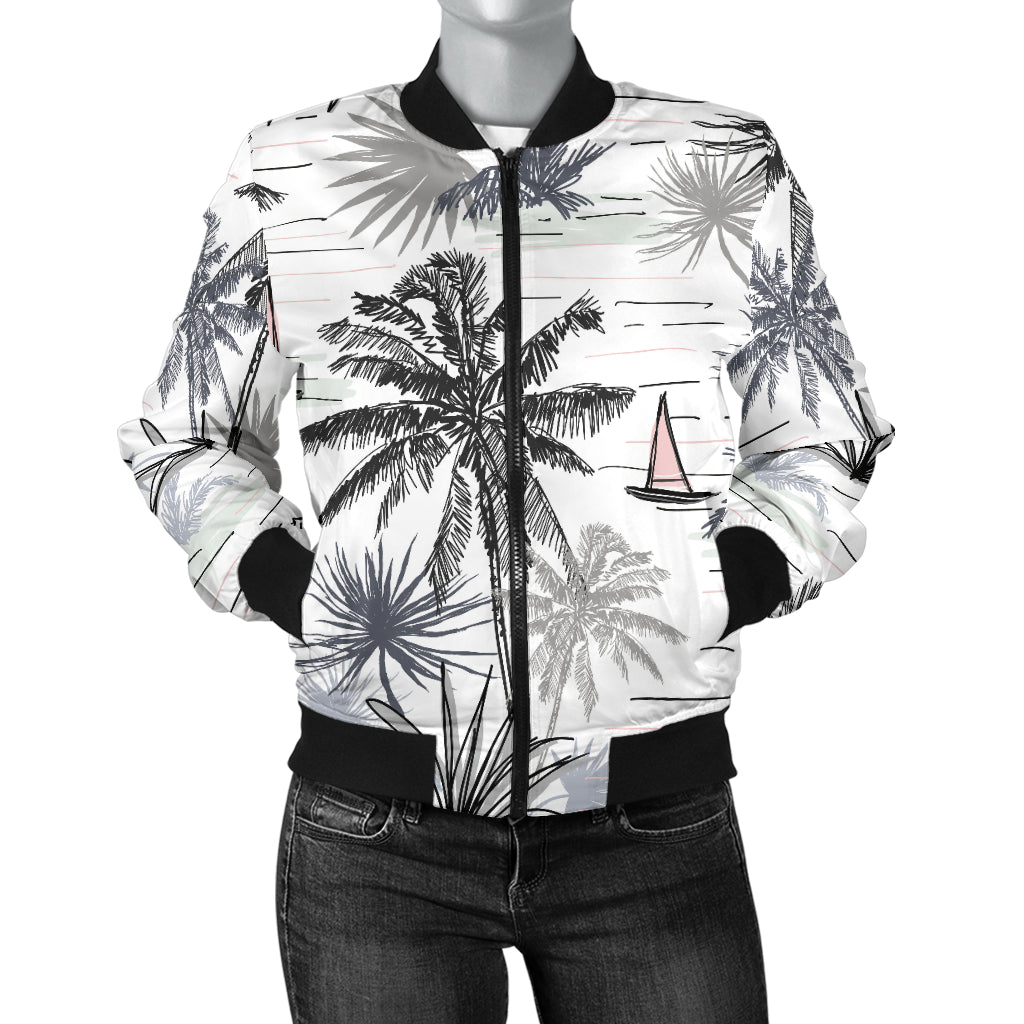 Pacific island Pattern Print Design A04 Women's Bomber Jacket