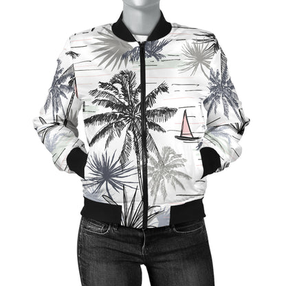 Pacific island Pattern Print Design A04 Women's Bomber Jacket