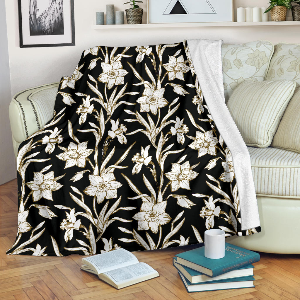 Daffodils Pattern Print Design DF06 Fleece Blanket