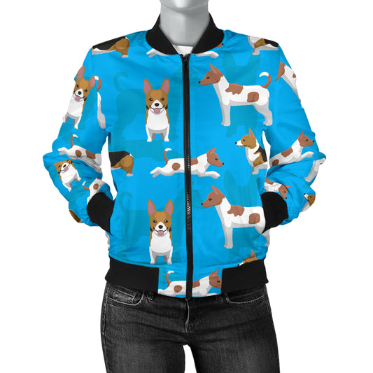 Cardigan Welsh Corgis Pattern Print Design 01 Women's Bomber Jacket