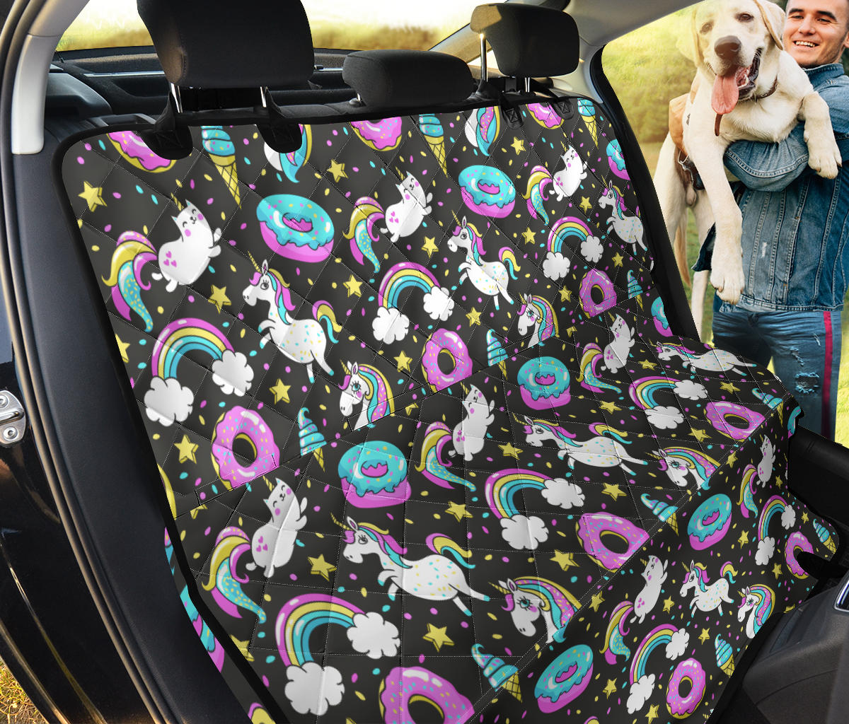 Donut Unicorn Pattern Print Design DN09 Rear Dog  Seat Cover