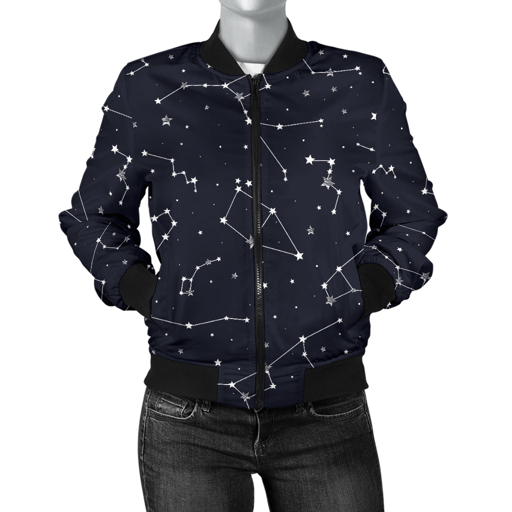 Constellation Pattern Print Design 03 Women's Bomber Jacket